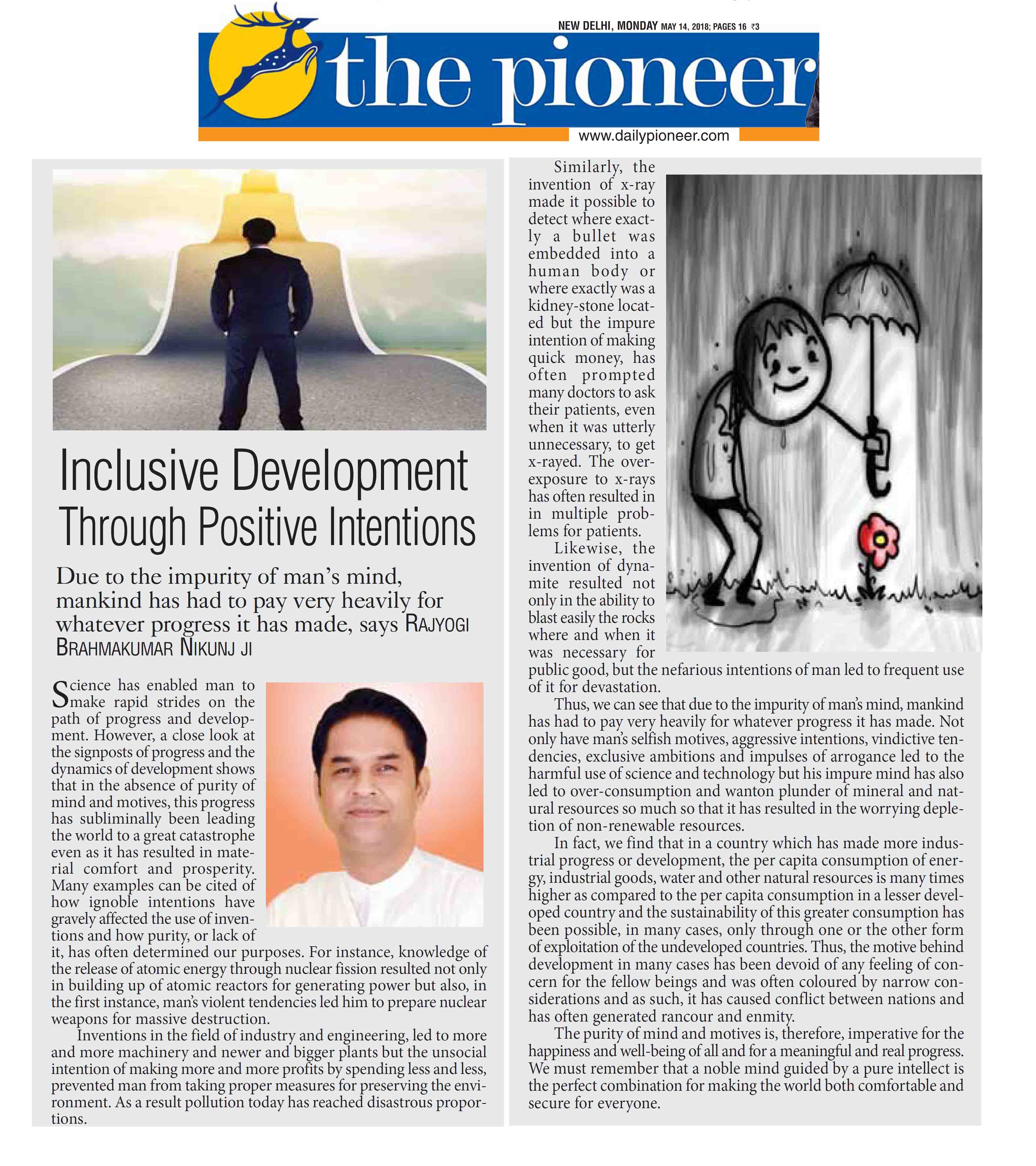 Inclusive Development through positive intensions