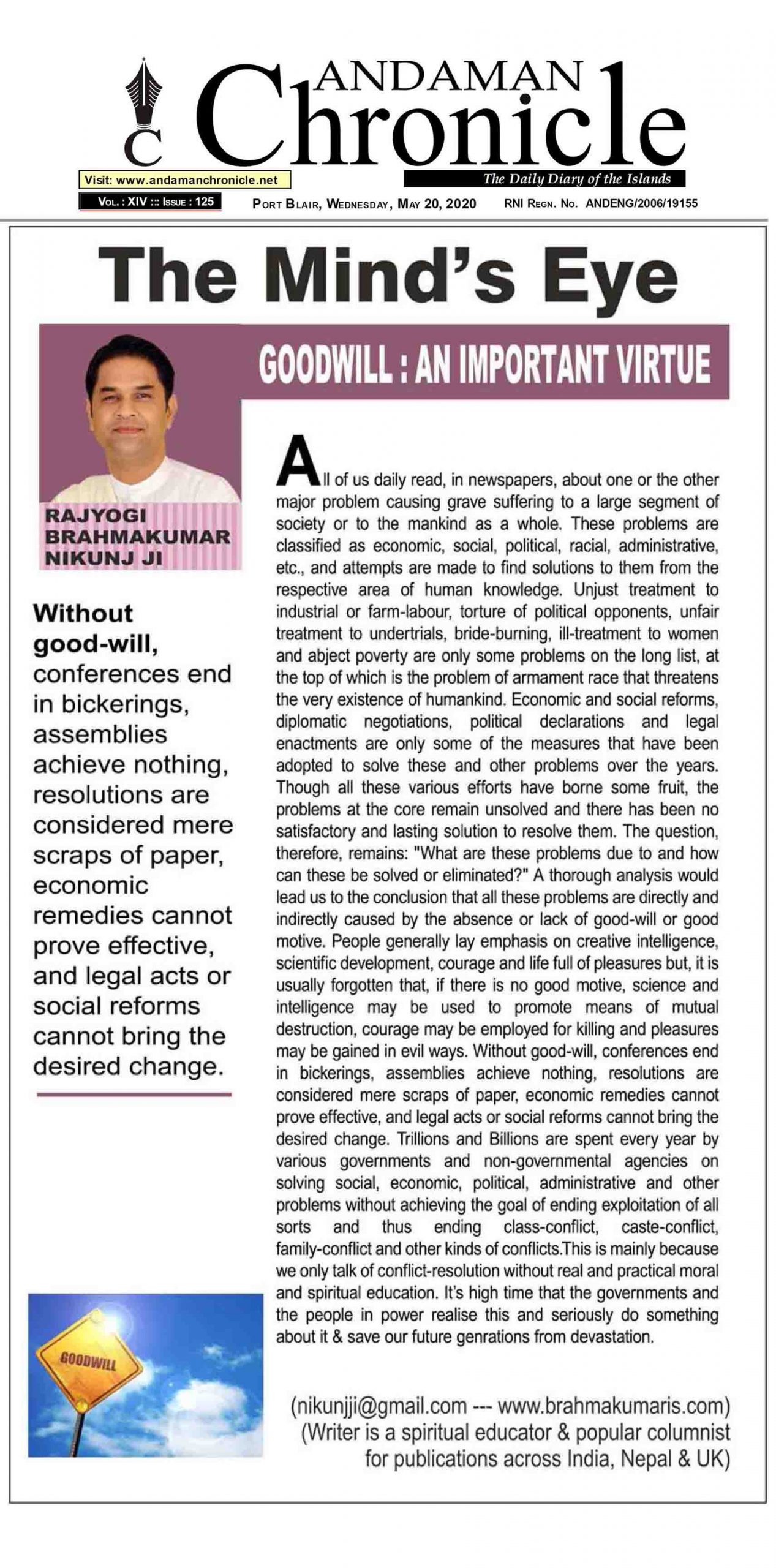 Andaman Chronicle 20. May 2020