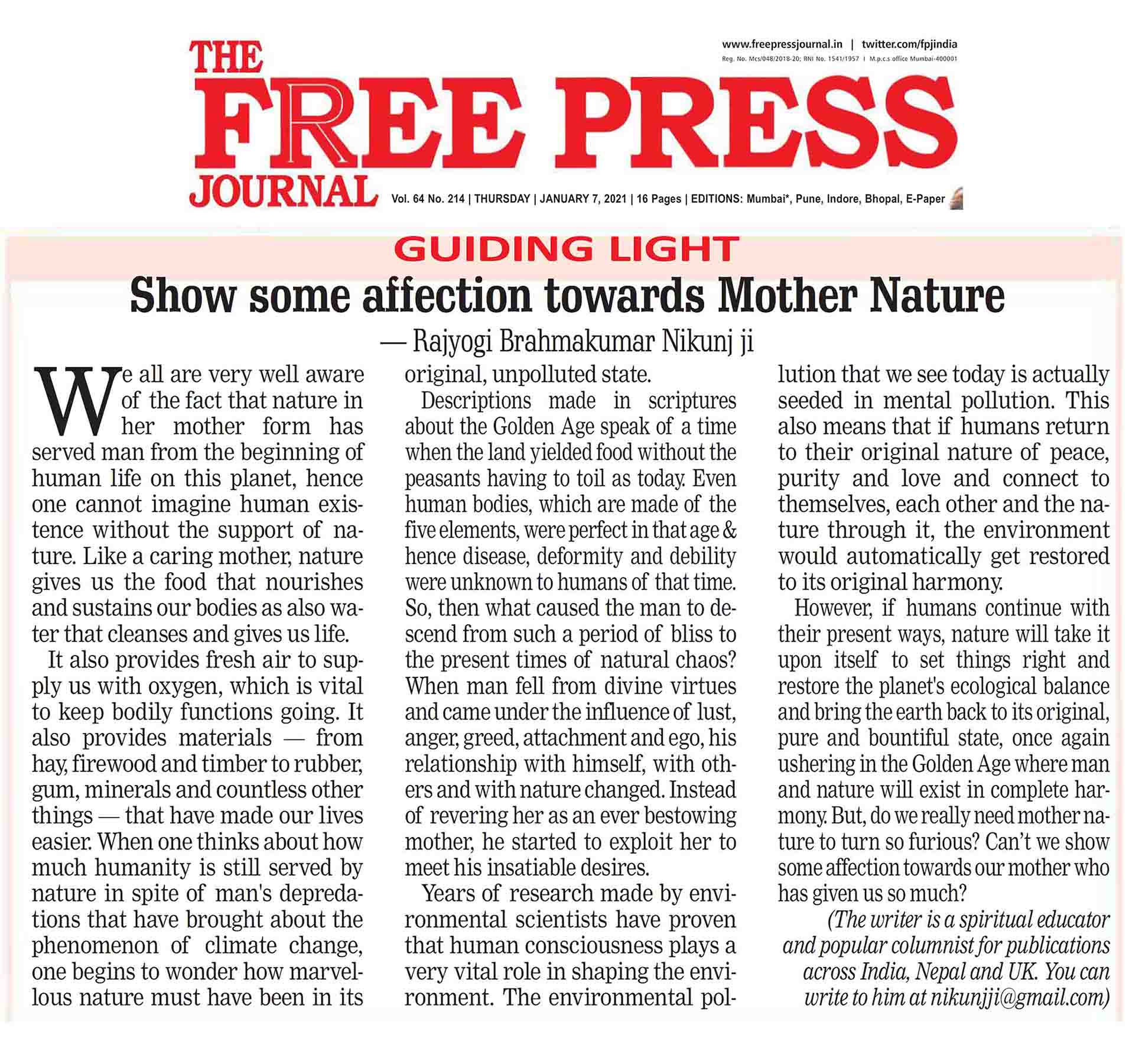 Free Press Journal 07. January 2021