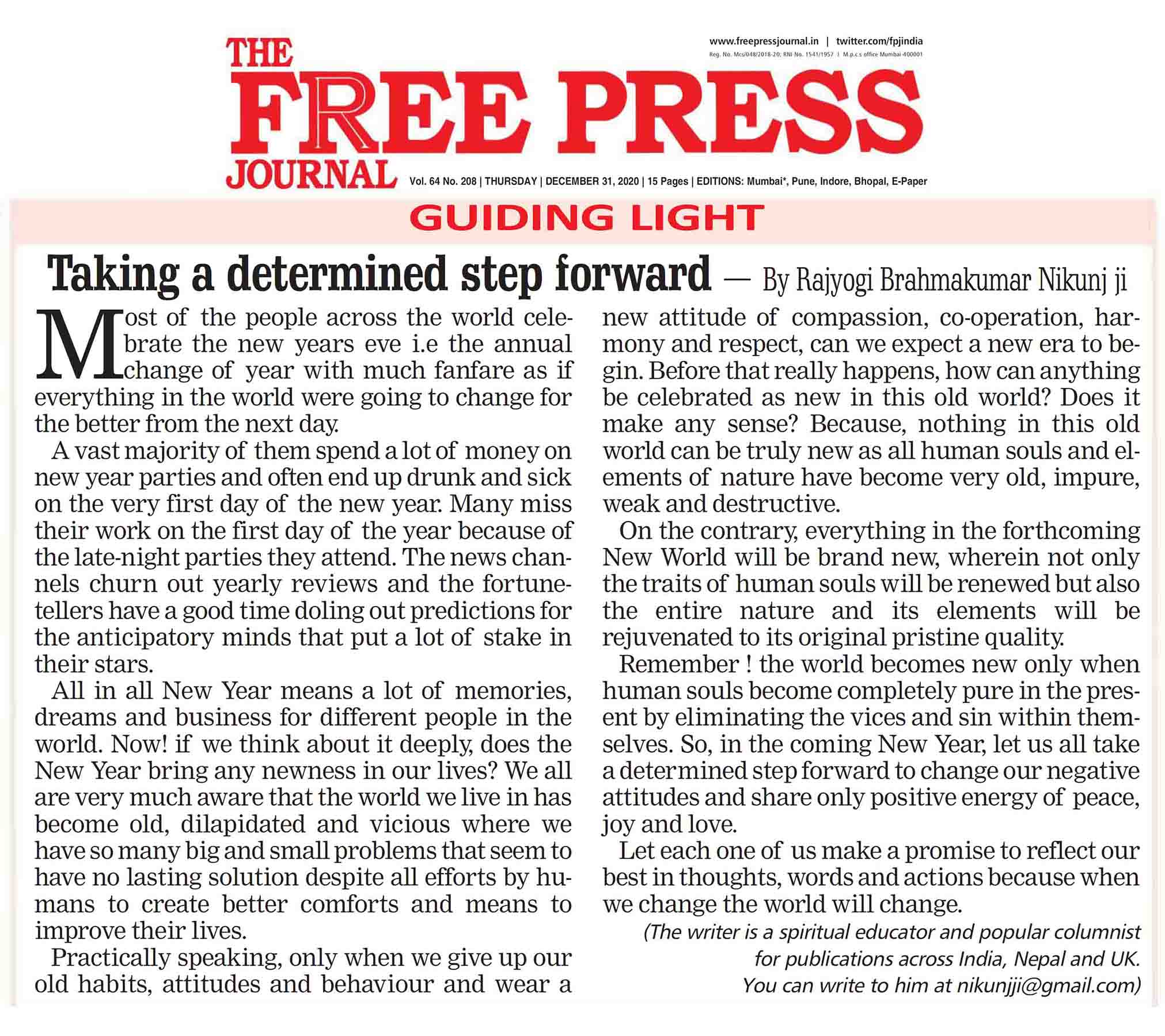 Free Press Journal 31. December 2020